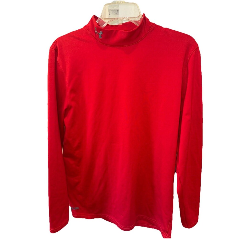 Under Armour Men’s M Medium RED  Cold Gear Long Sleeve Mock Shirt BASE LAYER